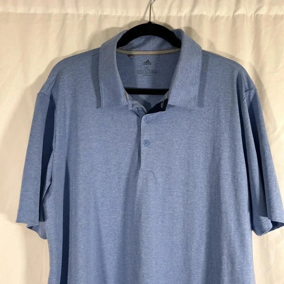 Adidas Golf Polo Men's XL Blue Short Sleeve Collared 1/4 Button Shirt - Picture 2 of 9